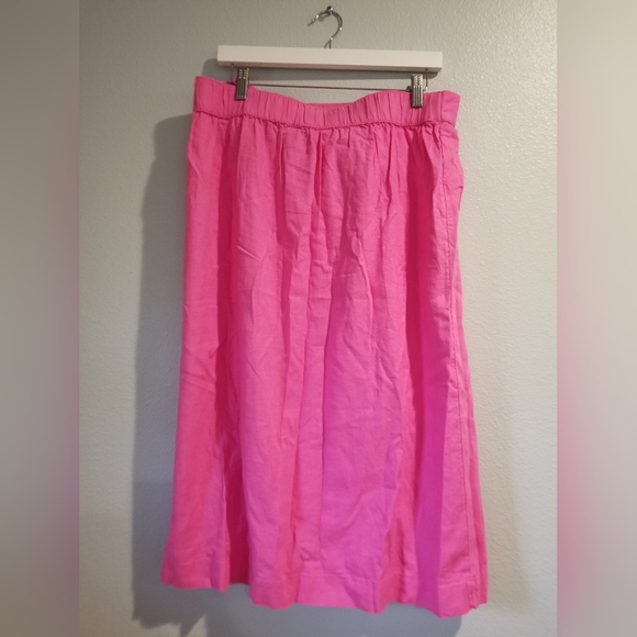 Women's Linen Wrap A-Line Skirt - A New Day Pink L - Picture 6 of 9